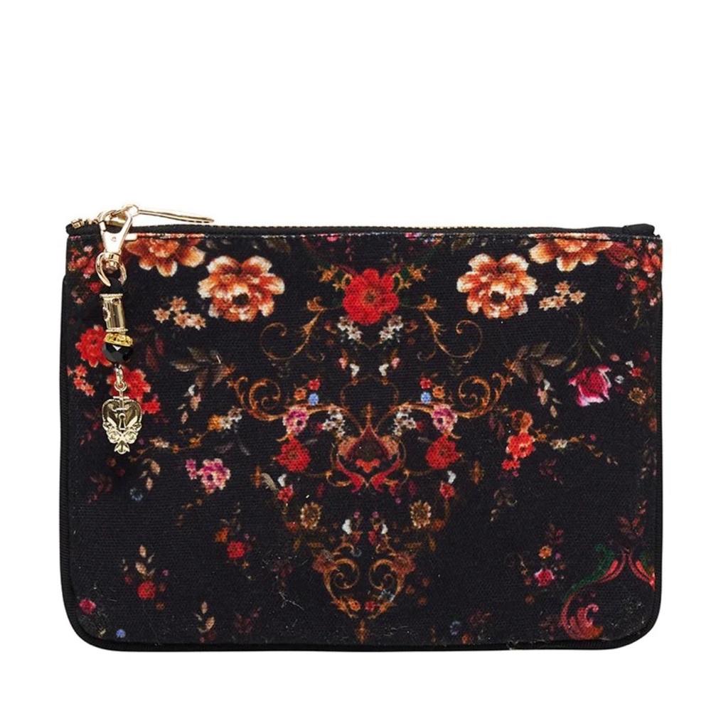 Camilla Black Floral Clutch